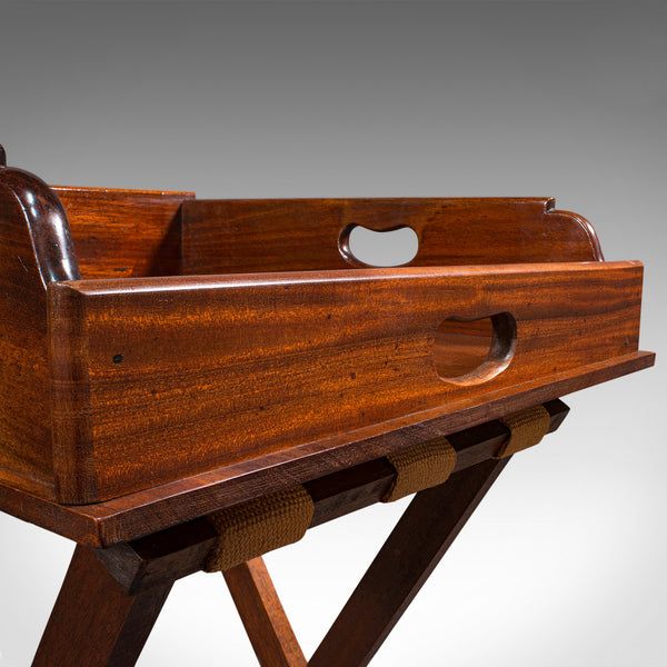 Antique Butler's Stand, English, Mahogany, Serving Tray, Rest, Victorian, C.1900