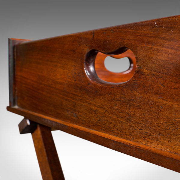 Antique Butler's Stand, English, Mahogany, Serving Tray, Rest, Victorian, C.1900
