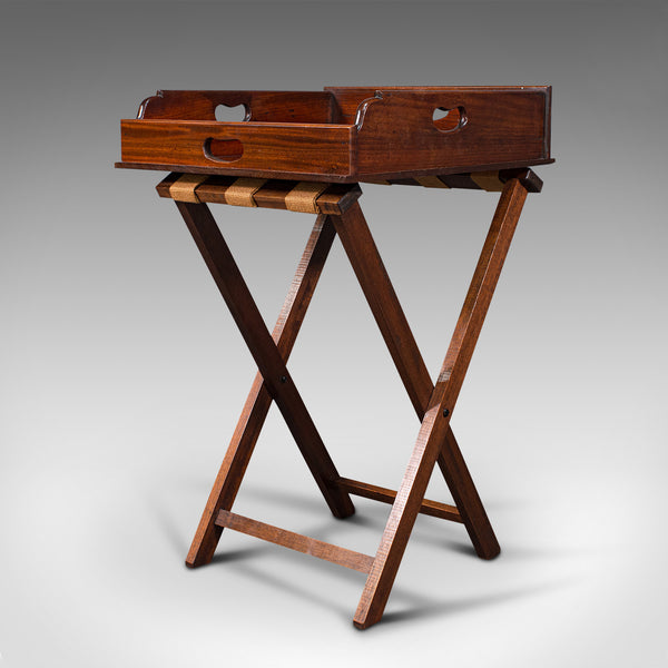 Antique Butler's Stand, English, Mahogany, Serving Tray, Rest, Victorian, C.1900