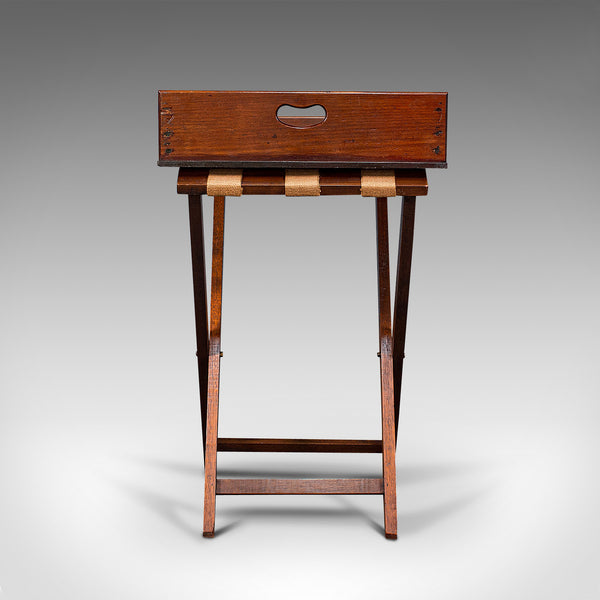 Antique Butler's Stand, English, Mahogany, Serving Tray, Rest, Victorian, C.1900