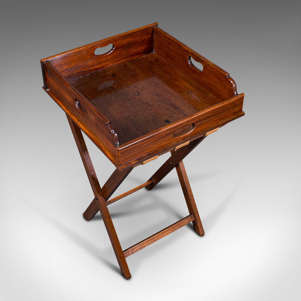 Antique Butler's Stand, English, Mahogany, Serving Tray, Rest, Victorian, C.1900
