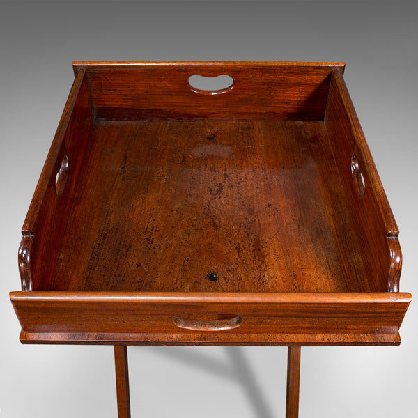 Antique Butler's Stand, English, Mahogany, Serving Tray, Rest, Victorian, C.1900
