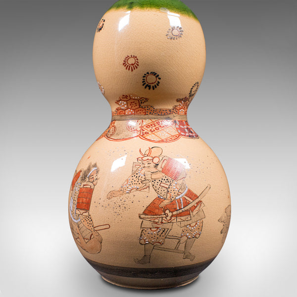 Antique Gerbera Vase, Japanese, Ceramic, Single Stem, Flower, Meiji Period, 1900