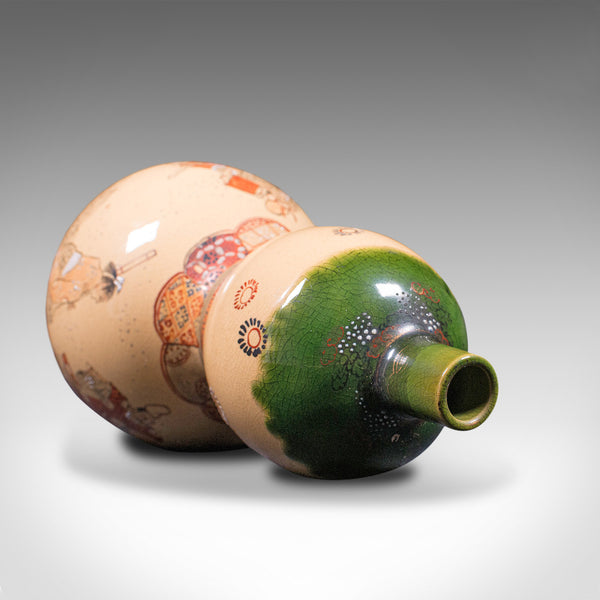 Antique Gerbera Vase, Japanese, Ceramic, Single Stem, Flower, Meiji Period, 1900