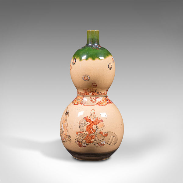Antique Gerbera Vase, Japanese, Ceramic, Single Stem, Flower, Meiji Period, 1900
