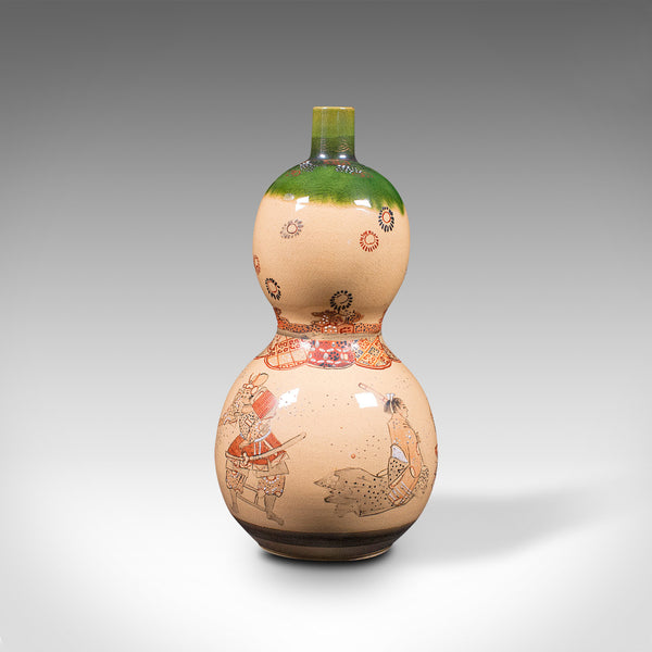 Antique Gerbera Vase, Japanese, Ceramic, Single Stem, Flower, Meiji Period, 1900