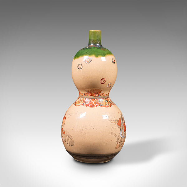 Antique Gerbera Vase, Japanese, Ceramic, Single Stem, Flower, Meiji Period, 1900