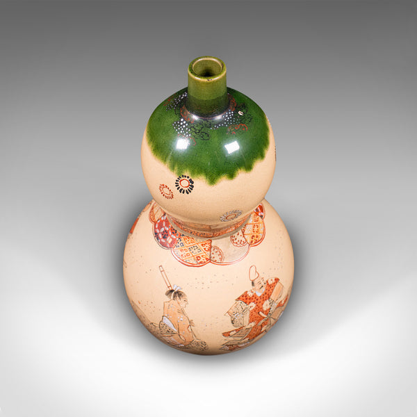 Antique Gerbera Vase, Japanese, Ceramic, Single Stem, Flower, Meiji Period, 1900