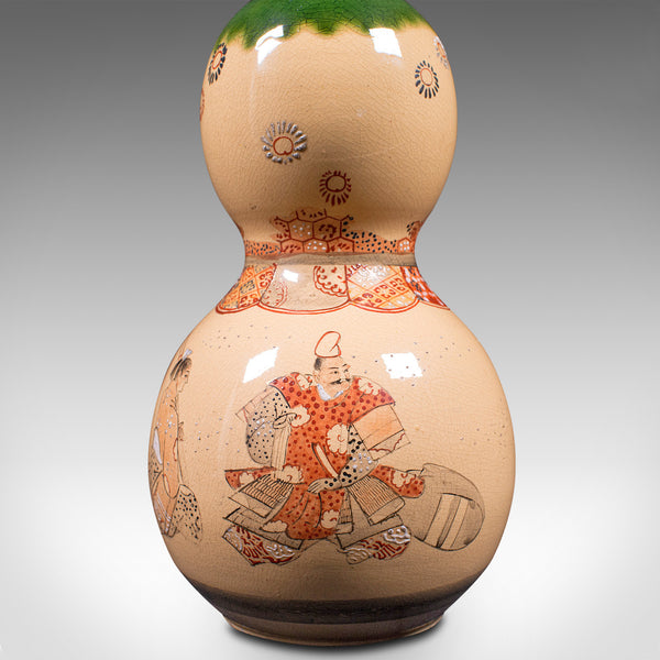 Antique Gerbera Vase, Japanese, Ceramic, Single Stem, Flower, Meiji Period, 1900