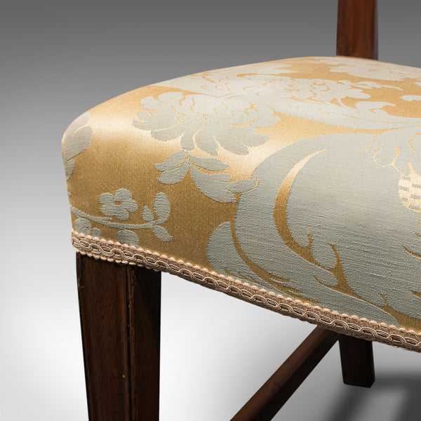 Pair Of, Antique Hepplewhite Revival Side Chairs, English, Seat, Victorian, 1890