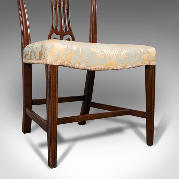 Pair Of, Antique Hepplewhite Revival Side Chairs, English, Seat, Victorian, 1890