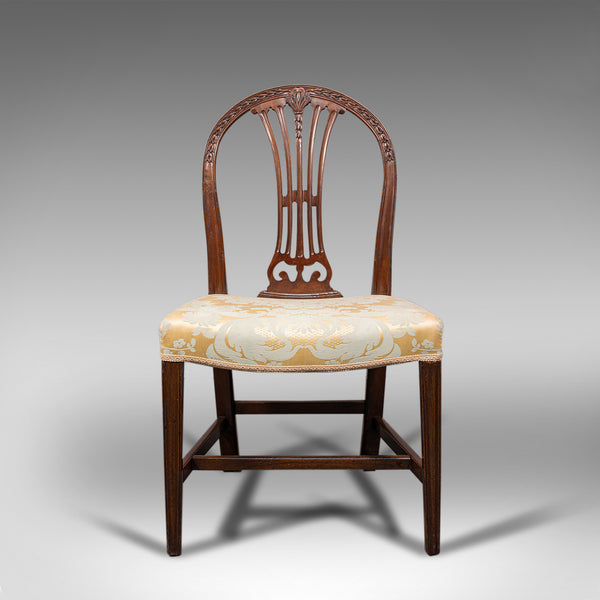 Pair Of, Antique Hepplewhite Revival Side Chairs, English, Seat, Victorian, 1890
