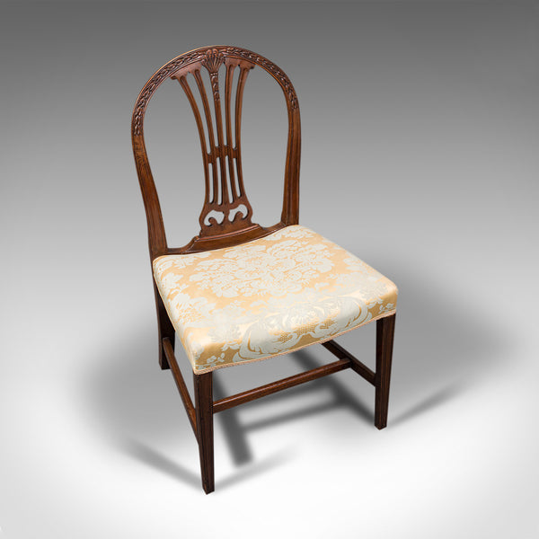 Pair Of, Antique Hepplewhite Revival Side Chairs, English, Seat, Victorian, 1890