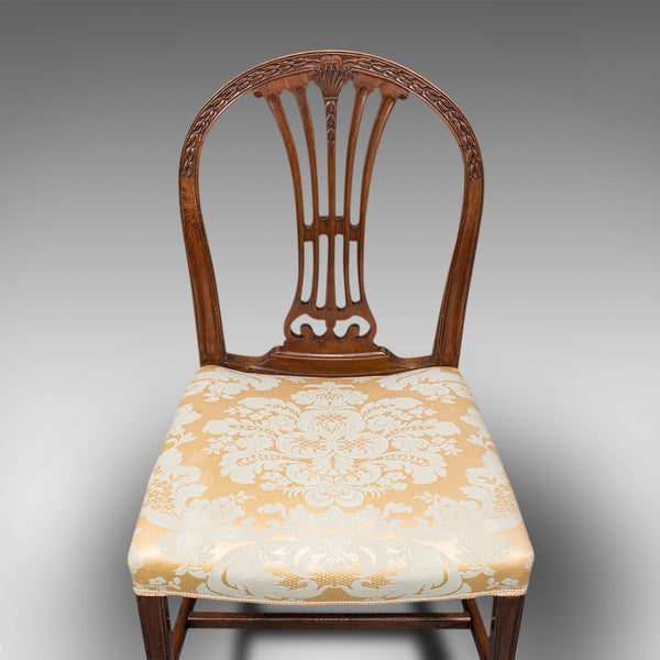 Pair Of, Antique Hepplewhite Revival Side Chairs, English, Seat, Victorian, 1890