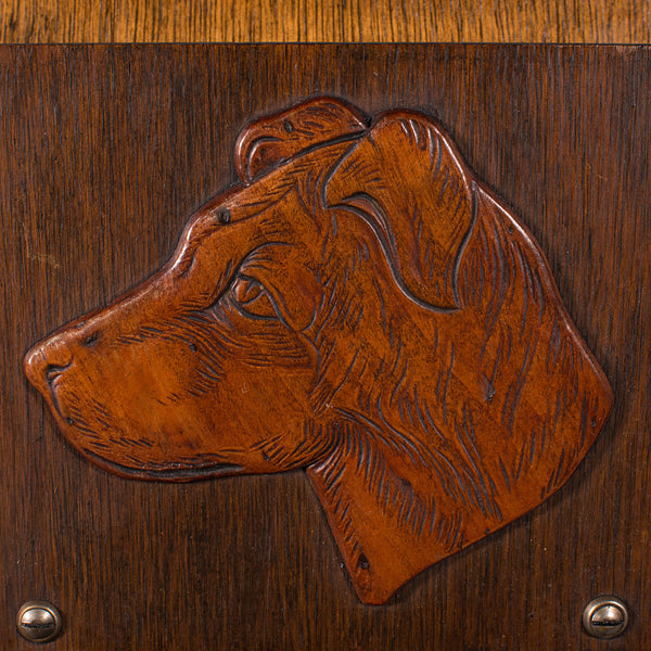 Antique Decorative Dog Letter Rack, English, Mahogany, Oak, Wall, Edwardian