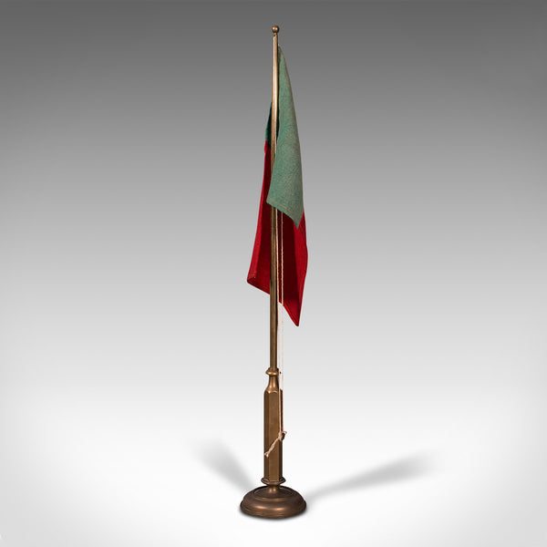 Antique Diplomat's Desk Flag, Continental, Brass, Portuguese, circa 1920