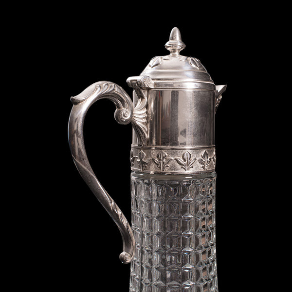 Pair Of Vintage Decorative Ewers, Italian, Glass, Claret, Wine Serving Jug, 1960
