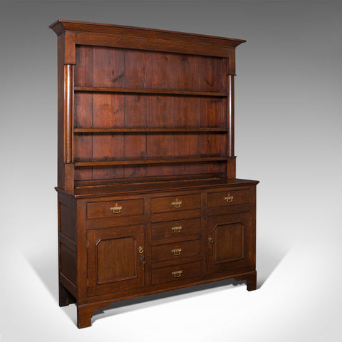 Antique Welsh Dresser, British, Oak, Sideboard Cabinet, Country House, Victorian