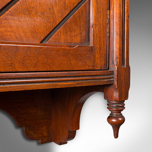 Antique Wall Mounted Cabinet, English, Mahogany, Hanging Whatnot, Victorian