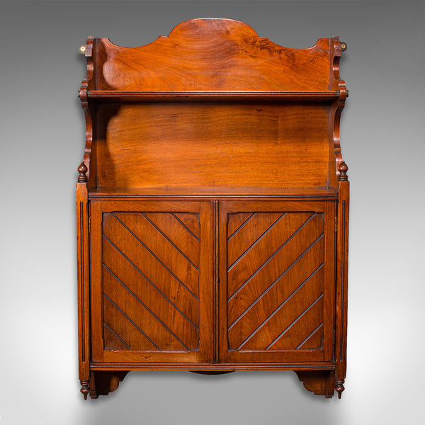Antique Wall Mounted Cabinet, English, Mahogany, Hanging Whatnot, Victorian