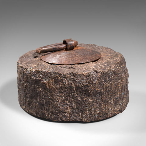 Antique Hand Press, English, Granite, Iron, Carpet, Doorstop, Victorian, C.1900