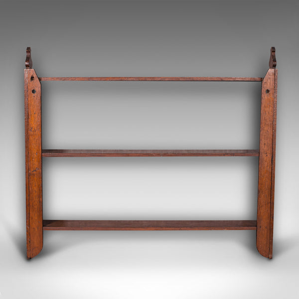 Antique Mounted Whatnot, English, Oak, Wall Shelf, Arts And Crafts, Victorian