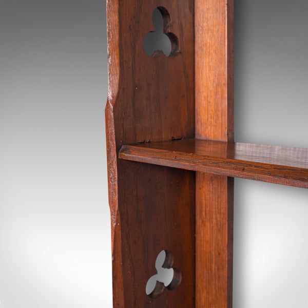 Antique Mounted Whatnot, English, Oak, Wall Shelf, Arts And Crafts, Victorian
