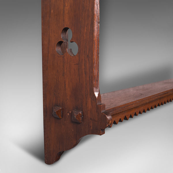 Antique Mounted Whatnot, English, Oak, Wall Shelf, Arts And Crafts, Victorian