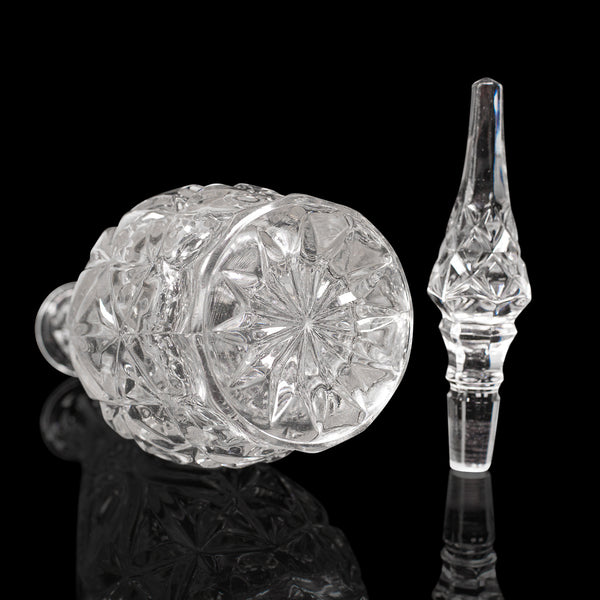 Vintage Burgundy Decanter, French, Glass, Wine Vessel, Art Deco, Circa 1950