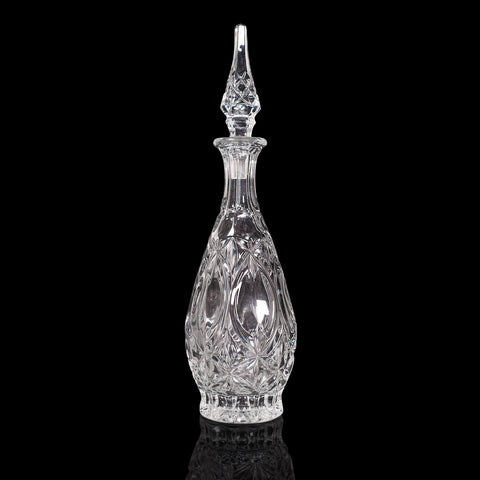 Vintage Burgundy Decanter, French, Glass, Wine Vessel, Art Deco, Circa 1950