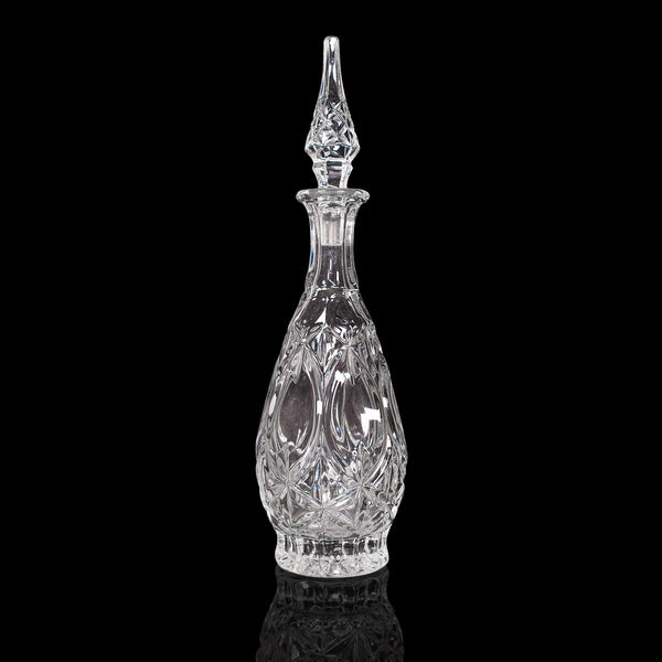 Vintage Burgundy Decanter, French, Glass, Wine Vessel, Art Deco, Circa 1950