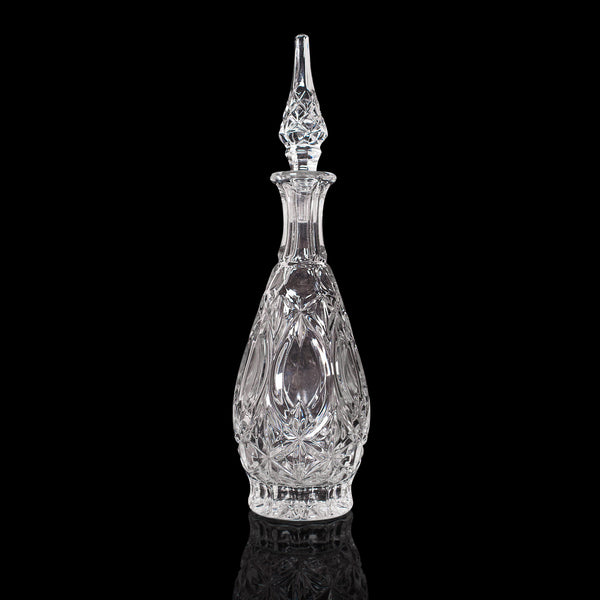 Vintage Burgundy Decanter, French, Glass, Wine Vessel, Art Deco, Circa 1950