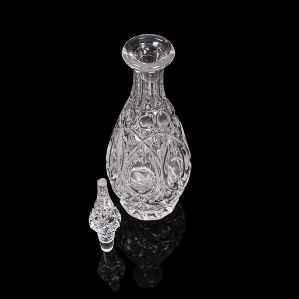 Vintage Burgundy Decanter, French, Glass, Wine Vessel, Art Deco, Circa 1950