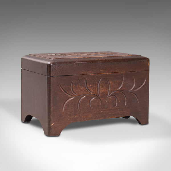 Small Antique Music Box, French, Beech, Jewellery Tray, Edwardian, Circa 1910