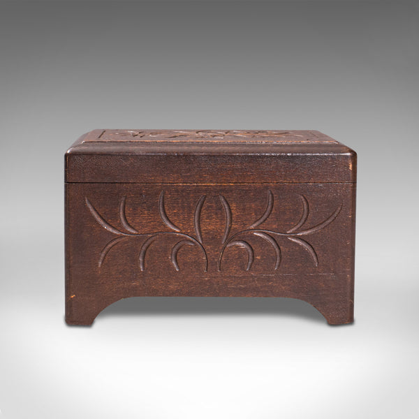 Small Antique Music Box, French, Beech, Jewellery Tray, Edwardian, Circa 1910