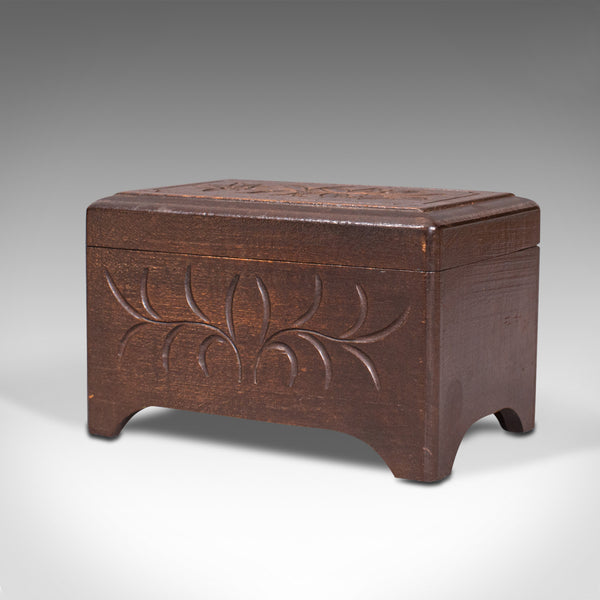 Small Antique Music Box, French, Beech, Jewellery Tray, Edwardian, Circa 1910