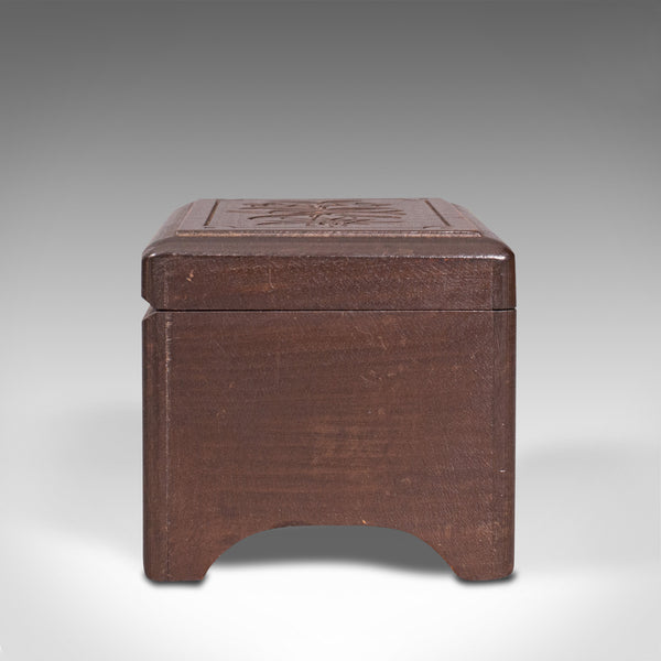 Small Antique Music Box, French, Beech, Jewellery Tray, Edwardian, Circa 1910