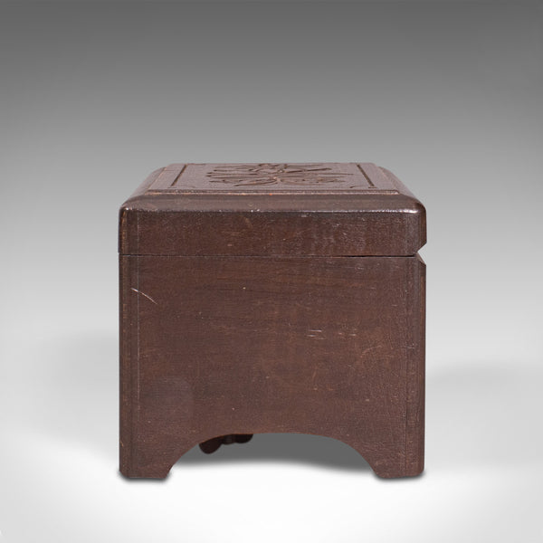 Small Antique Music Box, French, Beech, Jewellery Tray, Edwardian, Circa 1910