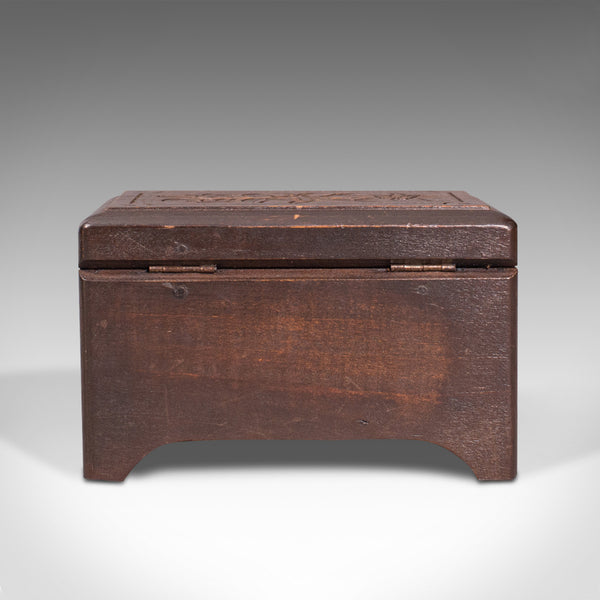 Small Antique Music Box, French, Beech, Jewellery Tray, Edwardian, Circa 1910