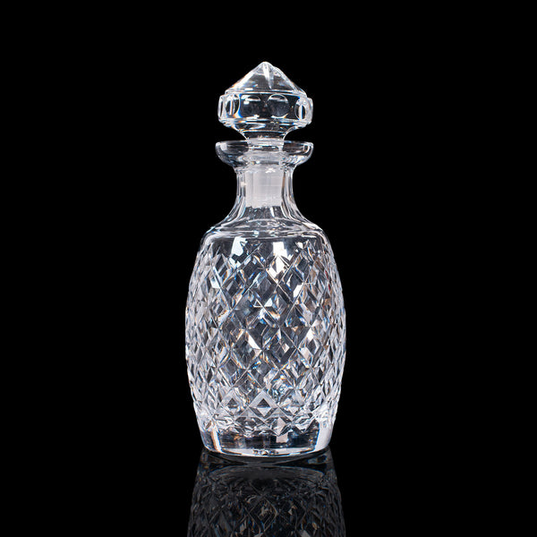 Vintage Whiskey Decanter, English, Glass, Brandy, Spirit Vessel, Circa 1960