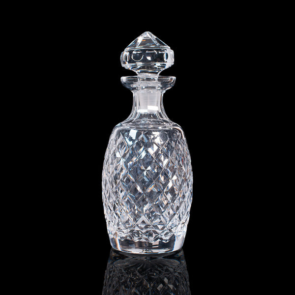 Vintage Whiskey Decanter, English, Glass, Brandy, Spirit Vessel, Circa 1960