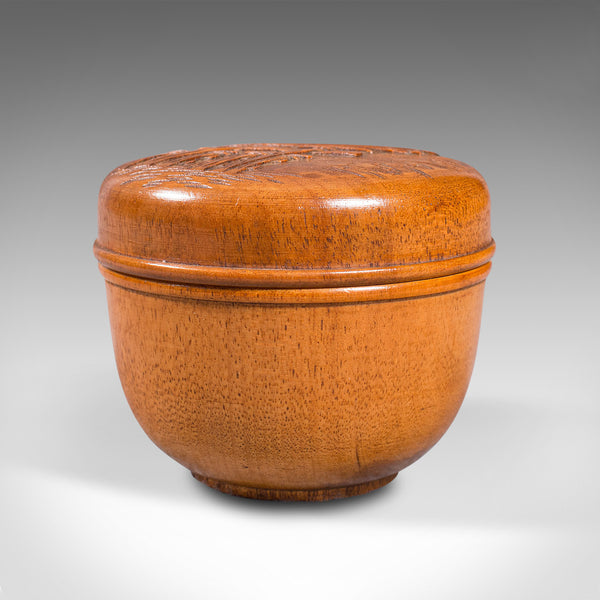 Small Vintage Lidded Treen, Japanese, Mahogany, Spice, Jewellery Box, Circa 1950
