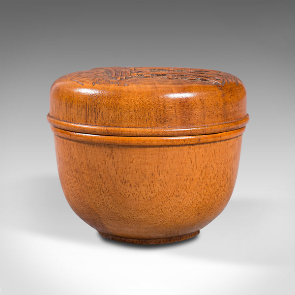 Small Vintage Lidded Treen, Japanese, Mahogany, Spice, Jewellery Box, Circa 1950