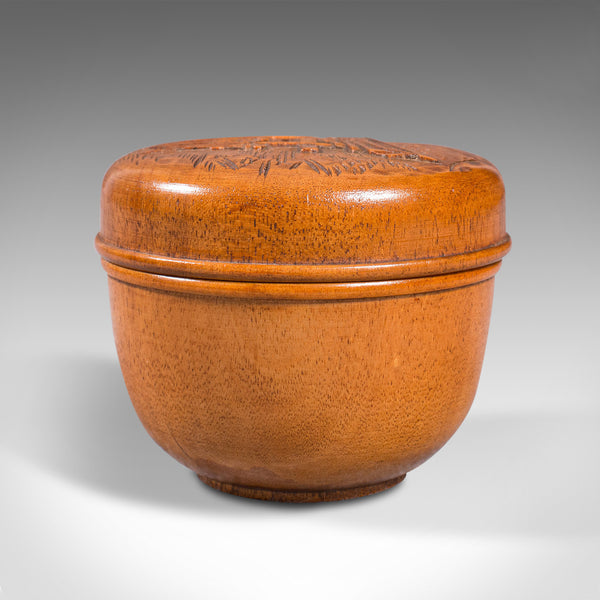 Small Vintage Lidded Treen, Japanese, Mahogany, Spice, Jewellery Box, Circa 1950