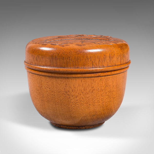 Small Vintage Lidded Treen, Japanese, Mahogany, Spice, Jewellery Box, Circa 1950
