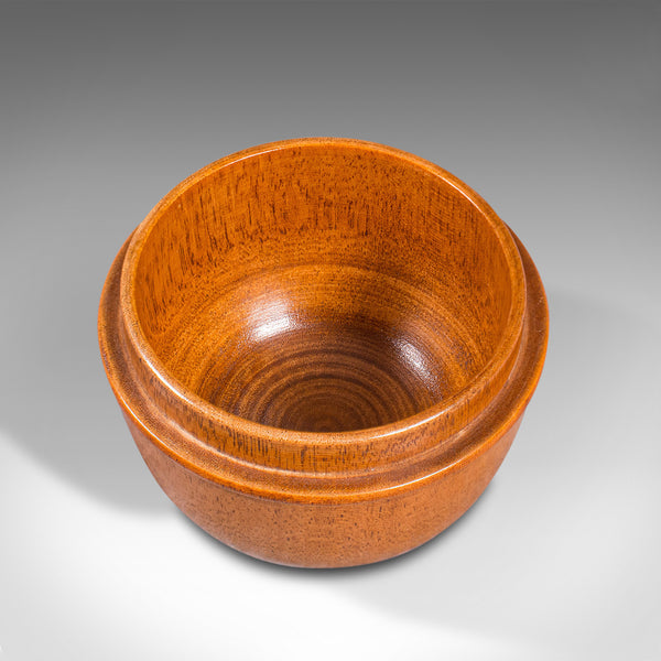 Small Vintage Lidded Treen, Japanese, Mahogany, Spice, Jewellery Box, Circa 1950