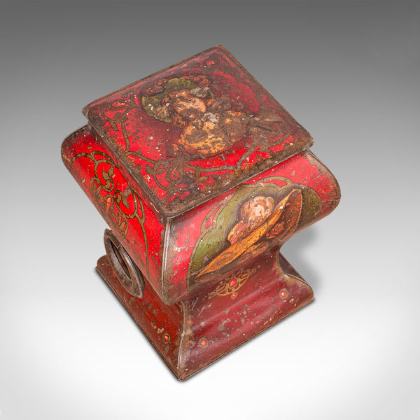 Antique Biscuit Tin, English, Decorative, Shop, Retail Container, Edwardian