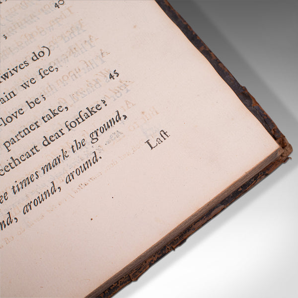 Antique Poetry Book, English, Leather Bound, Poems, John Gay, Georgian, 1720