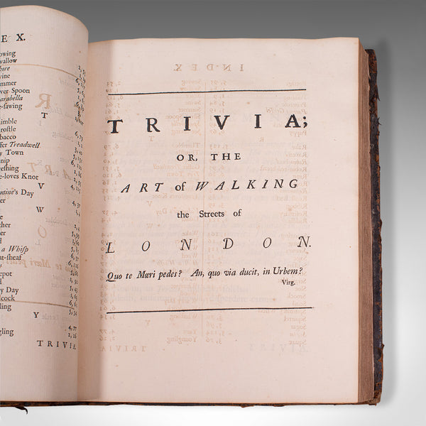 Antique Poetry Book, English, Leather Bound, Poems, John Gay, Georgian, 1720
