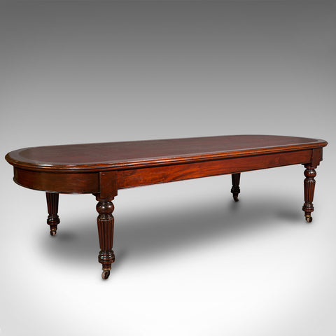 Large 8 Seat Antique Library Table, Mahogany, Boardroom, Dining, Victorian, 1850